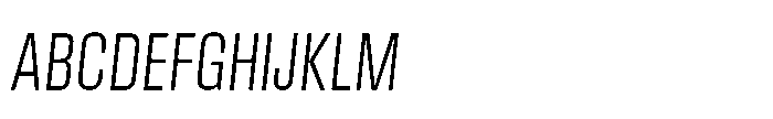 Field Gothic Narrow Field Gothic No. 31 XCond Light Italic Font UPPERCASE