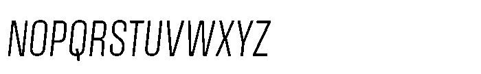 Field Gothic Narrow Field Gothic No. 31 XCond Light Italic Font UPPERCASE
