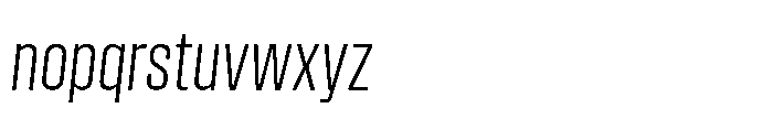 Field Gothic Narrow Field Gothic No. 31 XCond Light Italic Font LOWERCASE