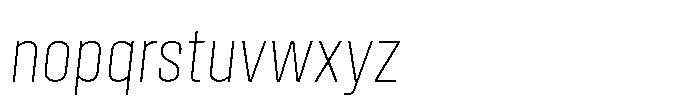 Field Gothic Standard Field Gothic No. 40 Condensed XLight Italic Font LOWERCASE