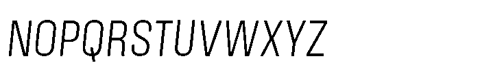 Field Gothic Standard Field Gothic No. 41 Condensed Light Italic Font UPPERCASE