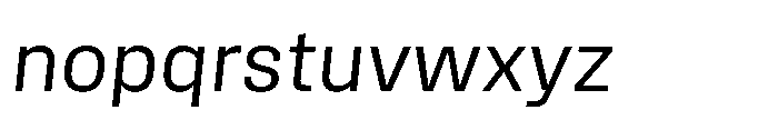 Field Gothic Standard Field Gothic No. 62 Italic Font LOWERCASE