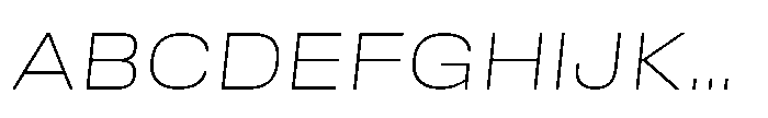 Field Gothic Wide No. 70 Wide XLight Italic Font UPPERCASE