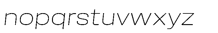 Field Gothic Wide No. 70 Wide XLight Italic Font LOWERCASE