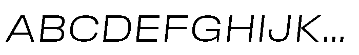 Field Gothic Wide No. 71 Wide Light Italic Font UPPERCASE