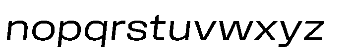 Field Gothic Wide No. 72 Wide Italic Font LOWERCASE