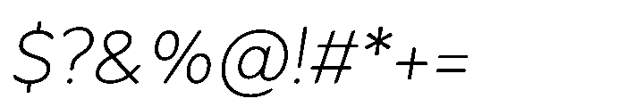 Fikao Sans Extra Light Italic Font OTHER CHARS