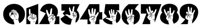 FingerSpeller BF Left Hand Font OTHER CHARS