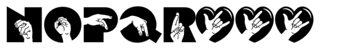 FingerSpeller BF Left Hand Font UPPERCASE