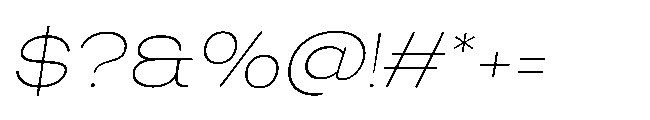 Finlado Thin Oblique Font OTHER CHARS