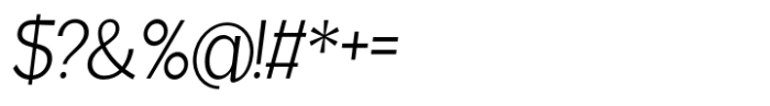 Fintalux Light Condensed Italic Font OTHER CHARS