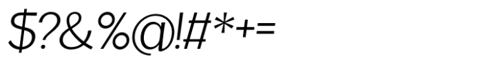 Fintalux Light Italic Font OTHER CHARS