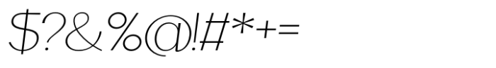 Fintalux Thin Expended Italic Font OTHER CHARS