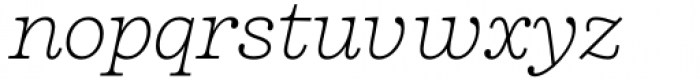 Firelli Thin Italic Font LOWERCASE