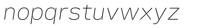 Fixo Thin Italic Font LOWERCASE