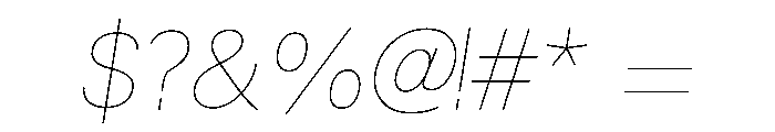 Fiction HairlineOblique Font OTHER CHARS