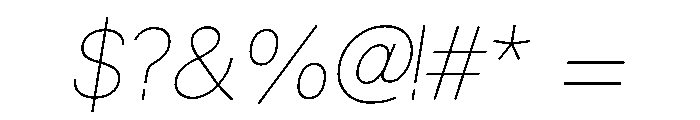 Fiction ThinOblique Font OTHER CHARS