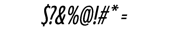 Fifties Condensed Light Italic Font OTHER CHARS