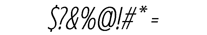 Fifties Semi Condensed Thin Italic Font OTHER CHARS
