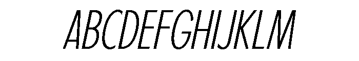 Fifties Semi Condensed Thin Italic Font UPPERCASE