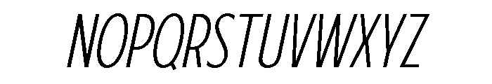 Fifties Semi Condensed Thin Italic Font UPPERCASE