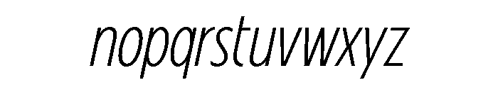Fifties Semi Condensed Thin Italic Font LOWERCASE