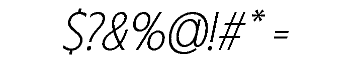 Fifties Semi Expanded Thin Italic Font OTHER CHARS