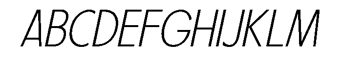 Fifties Semi Expanded Thin Italic Font UPPERCASE