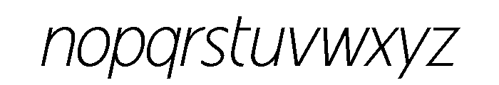 Fifties Semi Expanded Thin Italic Font LOWERCASE