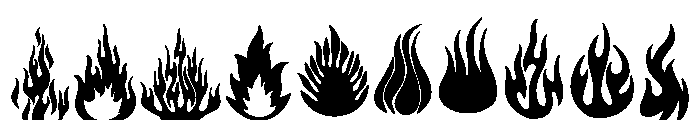 Flame Alphabet Set Font OTHER CHARS