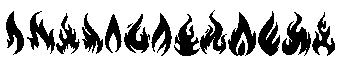 Flame Alphabet Set Font UPPERCASE