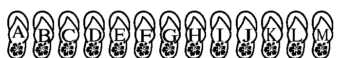 Flip flops beach Font UPPERCASE
