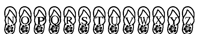 Flip flops beach Font UPPERCASE