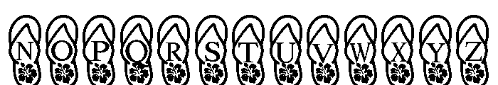 Flip flops beach Font LOWERCASE