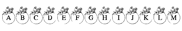 Floral Circle Font UPPERCASE