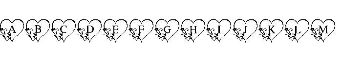Floral Heart Initials Font UPPERCASE