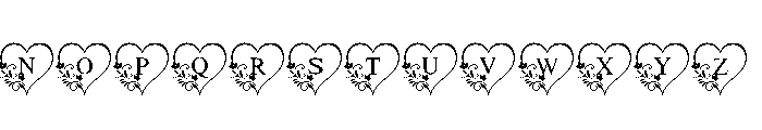 Floral Heart Initials Font UPPERCASE