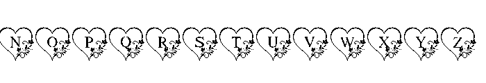 Floral Heart Initials Font LOWERCASE