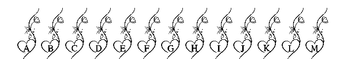 Floral Heartly Monogram Font UPPERCASE