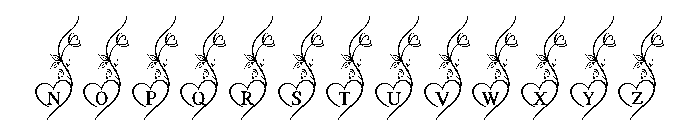 Floral Heartly Monogram Font UPPERCASE