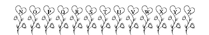 Floral Heartly Monogram Font LOWERCASE