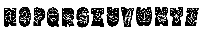 Floral Leaves Font UPPERCASE