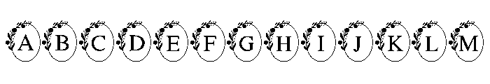 Floral Oval Monogram Font UPPERCASE