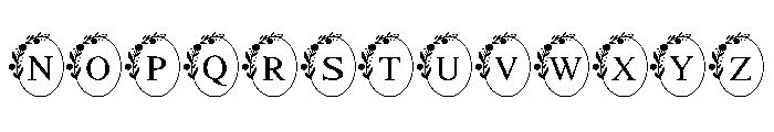 Floral Oval Monogram Font UPPERCASE