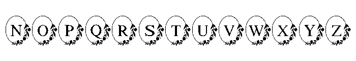 Floral Oval Monogram Font LOWERCASE
