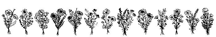 Floral Set Font UPPERCASE
