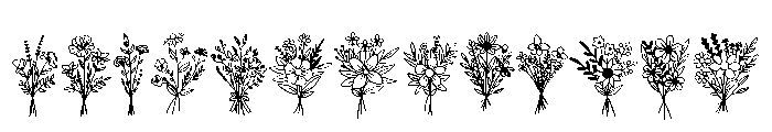 Floral Set Font UPPERCASE