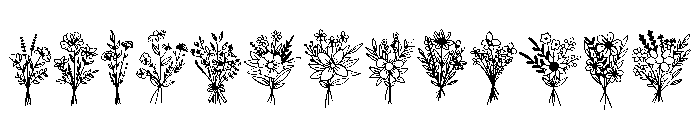 Floral Set Font LOWERCASE