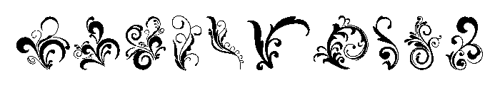 Floral Swirl Ornament Set Font OTHER CHARS