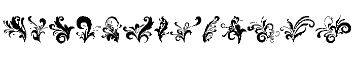 Floral Swirl Ornament Set Font UPPERCASE